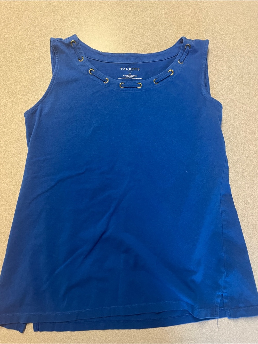 Talbots Girls' Bright Blue Lace-Up Tank Dress